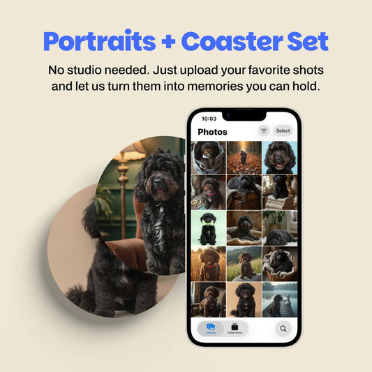 Portraits - Digital Images + Coaster Set x6