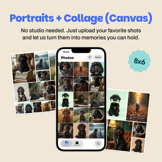 Portraits - Digital Images + Collage - 8x6 - Canvas Print