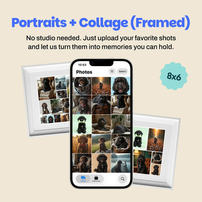 Portraits - Digital Images + Collage - 8x6 - Framed