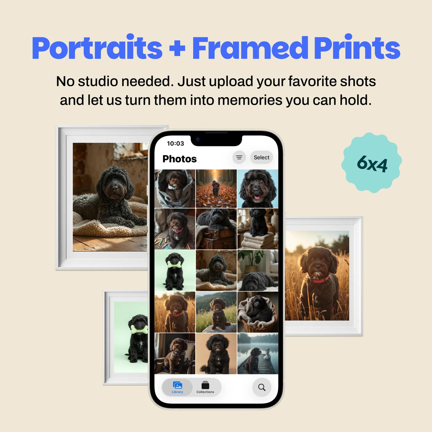 Portraits - Digital Images + Framed Prints - 6x4 - x5