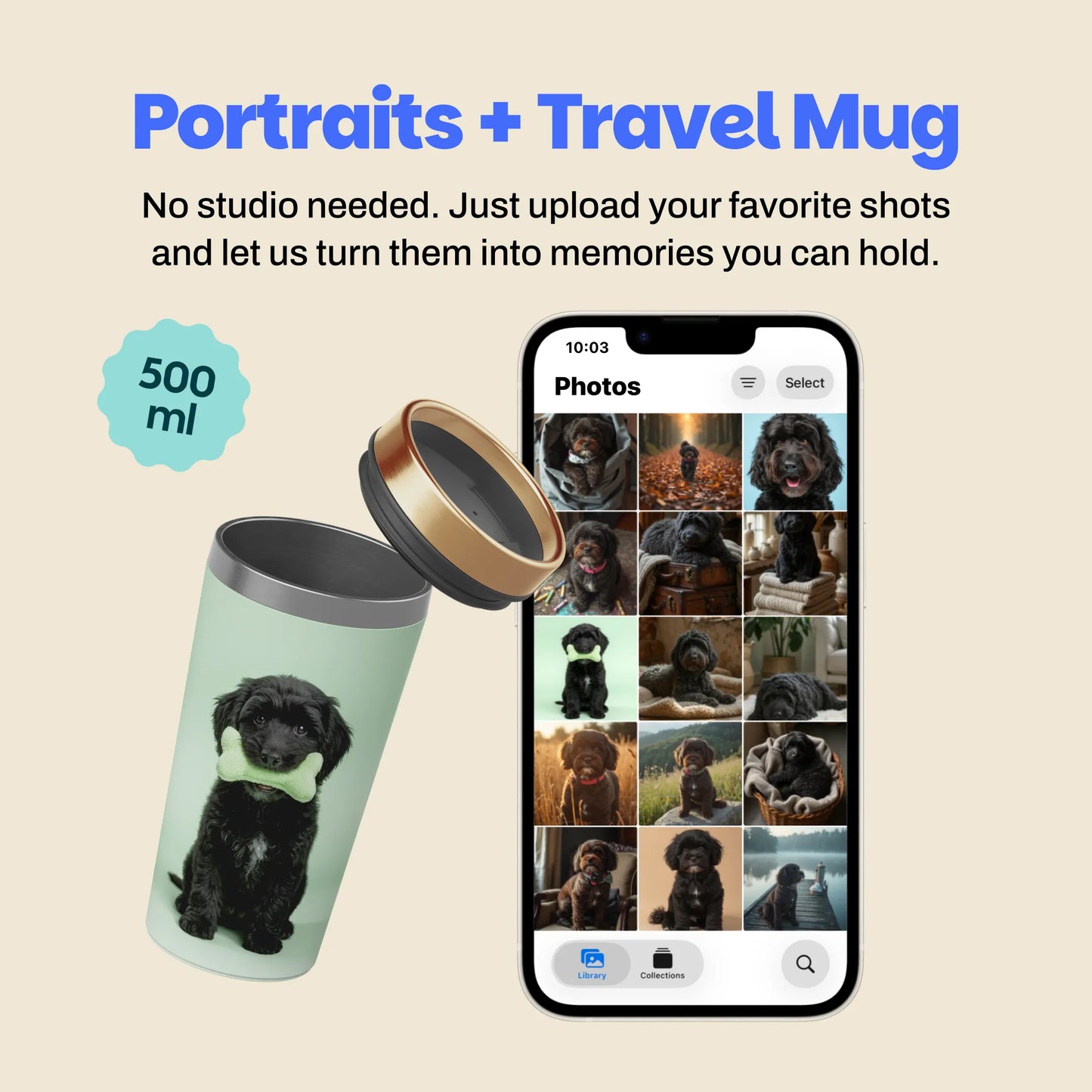 Portraits - Digital Images + Travel Mug - 500ml