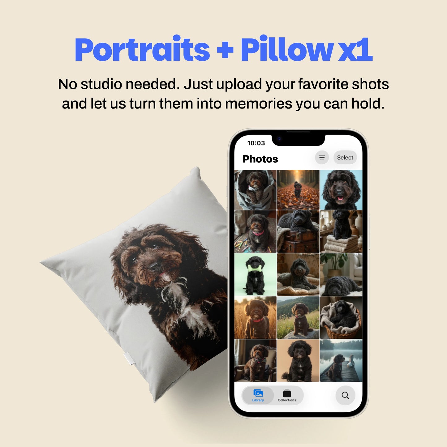 Portraits - Digital Images + Pillow x1